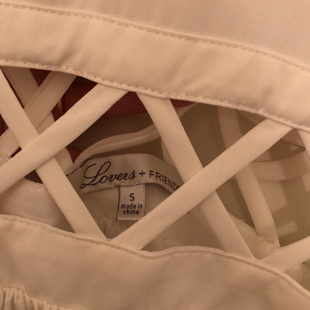 Lattice Work White Mini Dress Lovers and Friends - Picture 5 of 5